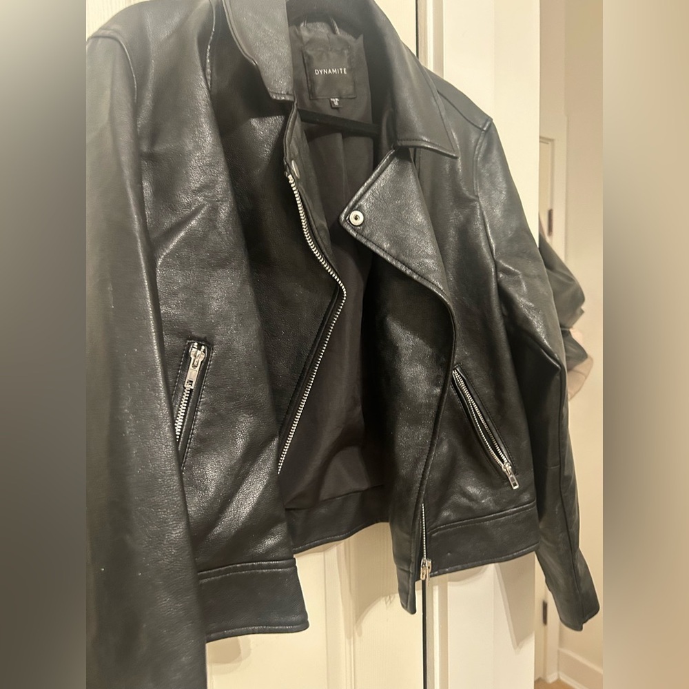 Dynamite Black (Faux) Leather Jacket - Picture 6 of 11